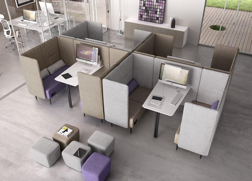 Leyform Огнестойкий офисный островок из ткани с разъемом USB Around Around lab  - Вид №6