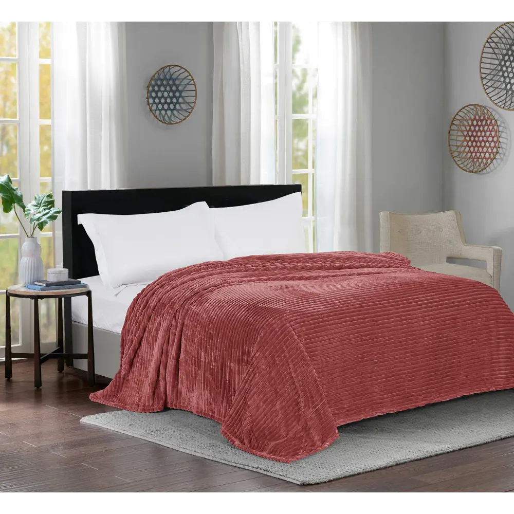 INSPIRE Плед Line Bistro 2 — уютный акцент в стиле марсала 89025387 STLM-1378688 - Вид №3