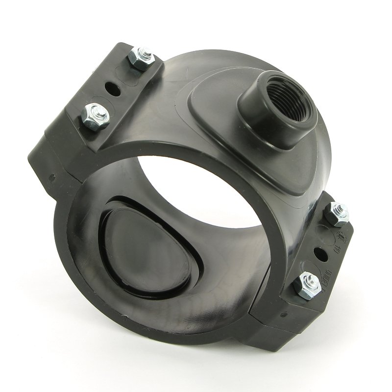 Врезка монтажная 110 x 3/4" ВР, 4 болта, для труб ПНД UNIDELTA 1019110003 - Вид №1