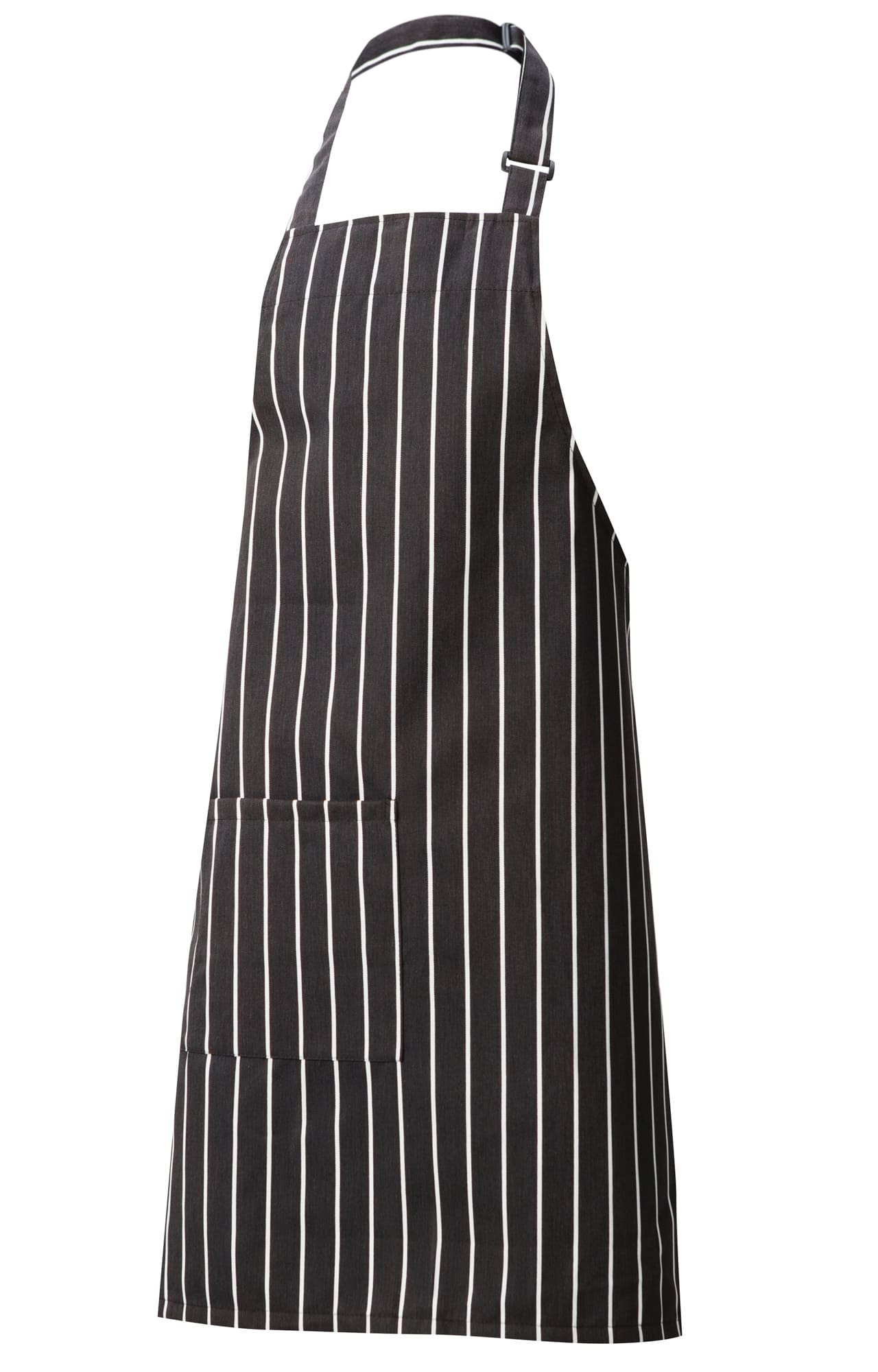 60351 Фартук с нагрудником MixColor black (черно-белая полоска) HORECA  Одежда для официантов  размер 