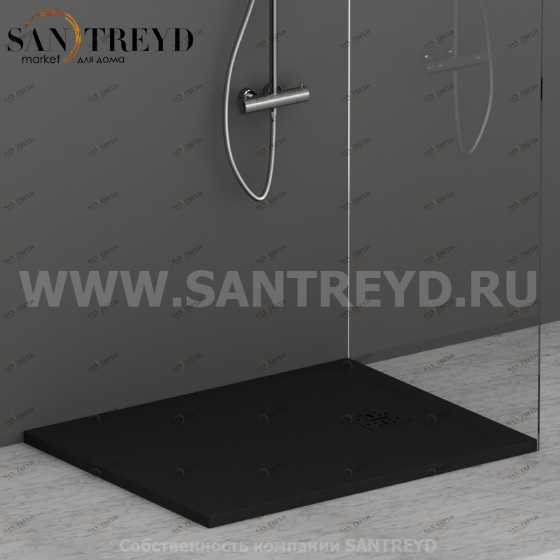 DP10080504 Душевой поддон 100х80 см цвет Черный бархат Globo DOCCIAPIETRA Италия Ceramica Globo