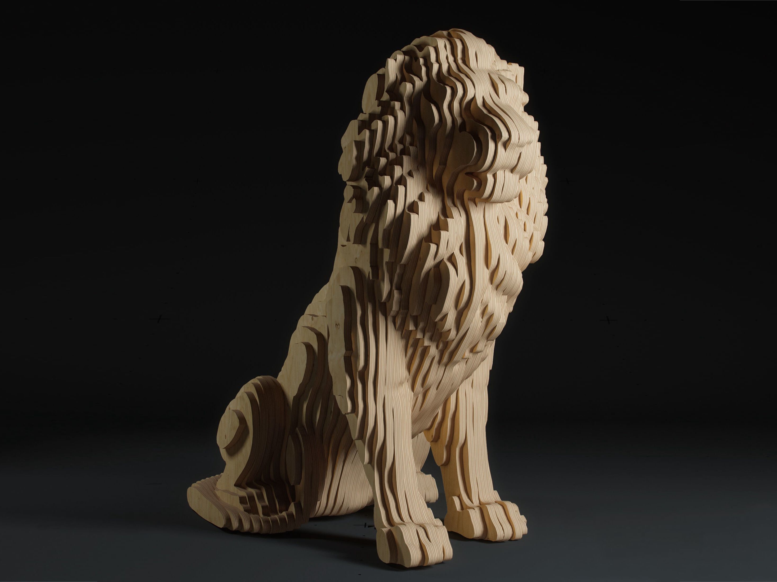 Параметрическая скульптура MYWOODREAM LION ARCH-00023201