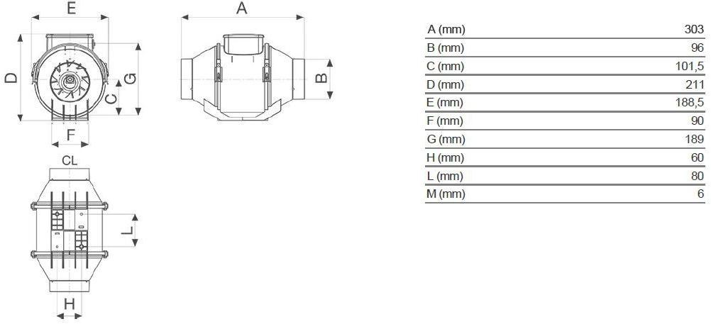 Vortice Канальный осевой центробежный вентилятор Lineo v0 17001 - Вид №4
