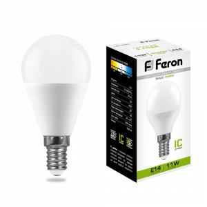Лампа светодиодная Feron "Шарик" E14 11W 4000K LB-750 25947 FERON  00-3956685 Матовый