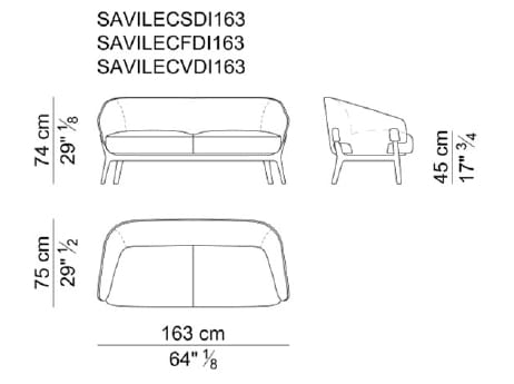 2-местный диван из ткани и кожи i 4 Mariani Savile Row ARCH-00090230 - Вид №4