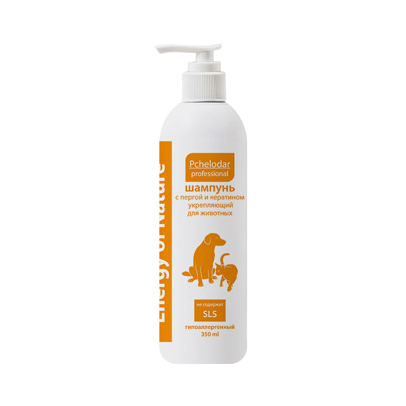 ПР0056803 Шампунь для собак и кошек укрепляющий с пергой и кератином 350мл ПЧЕЛОДАР 