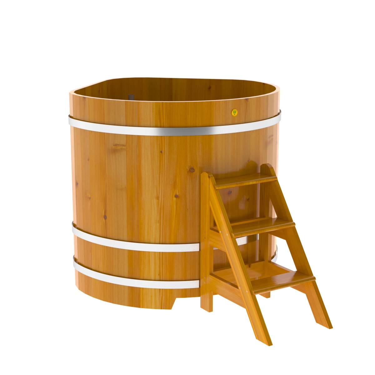 2314 Купель угловая из лиственницы Рустик 1,19х1,19х1,2 натуральная Alyarus  - Вид №1