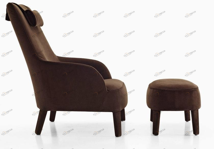 Maxalto Кресло Bergere с обивкой из ткани с подголовником Febo sun-id-1369349