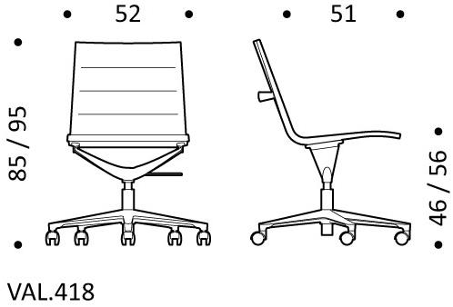 ICF Поворотное офисное кресло из кожи с 5-ю спицами и колесами Valea sun-id-1358564 - Вид №2
