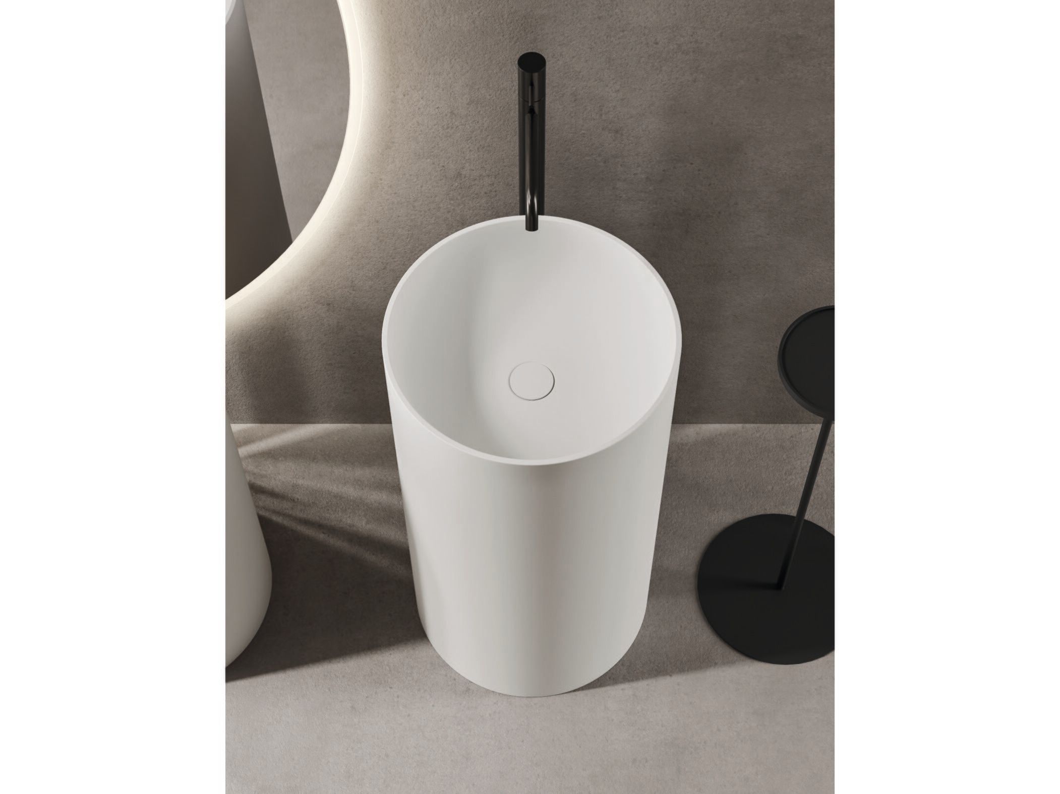 Круглая отдельно стоящая раковина из Cristalplant® Noorth Tube ARCH-00111273 - Вид №1