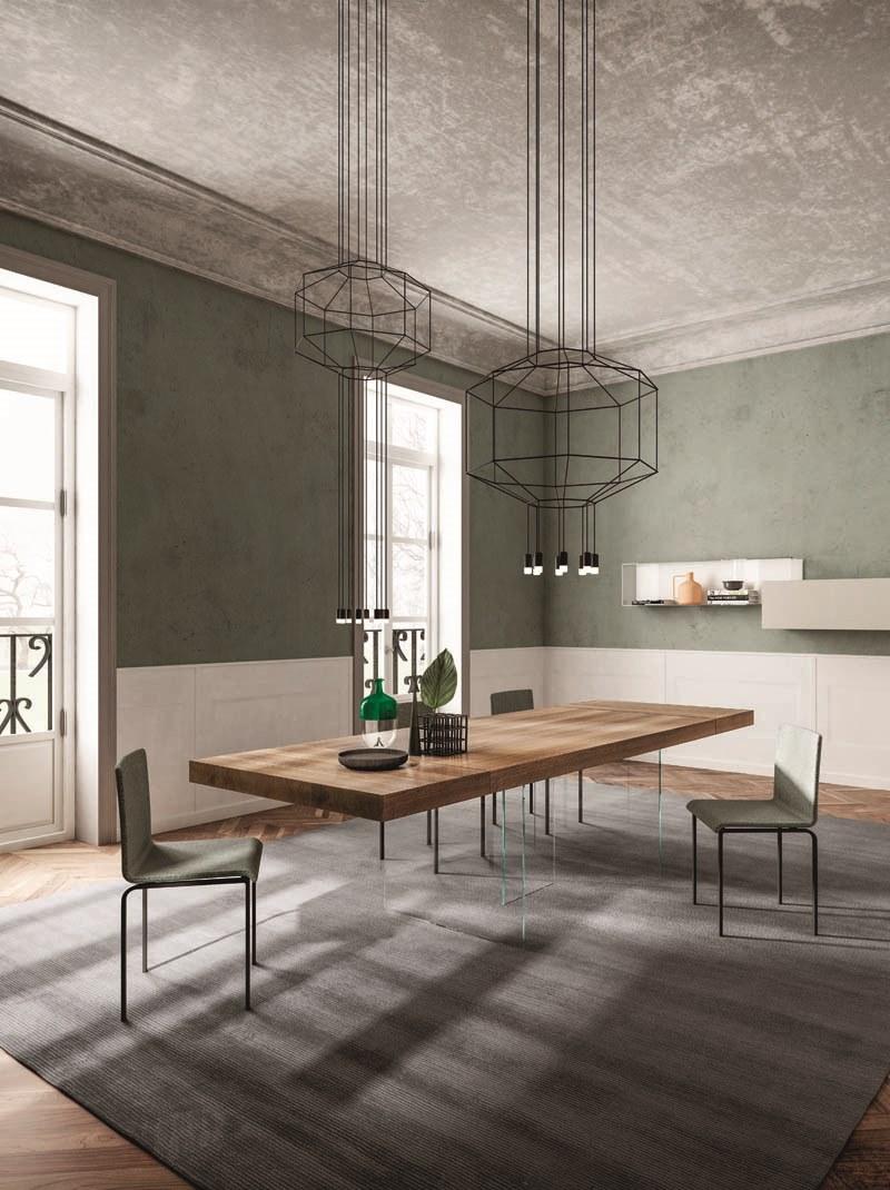 Lago Раздвижной стол из дерева и стекла Air sun-id-1504110 - Вид №1