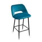 FUVE0013 Барный стул Fulham в цвете Petrol Blue Velvet ijlbrown  - Вид №6