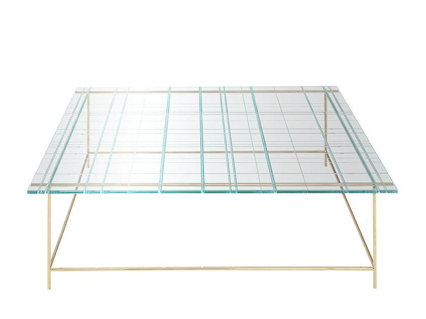 Стеклянный низкий квадратный журнальный столик HC28 maison Grassi ARCH-00015292