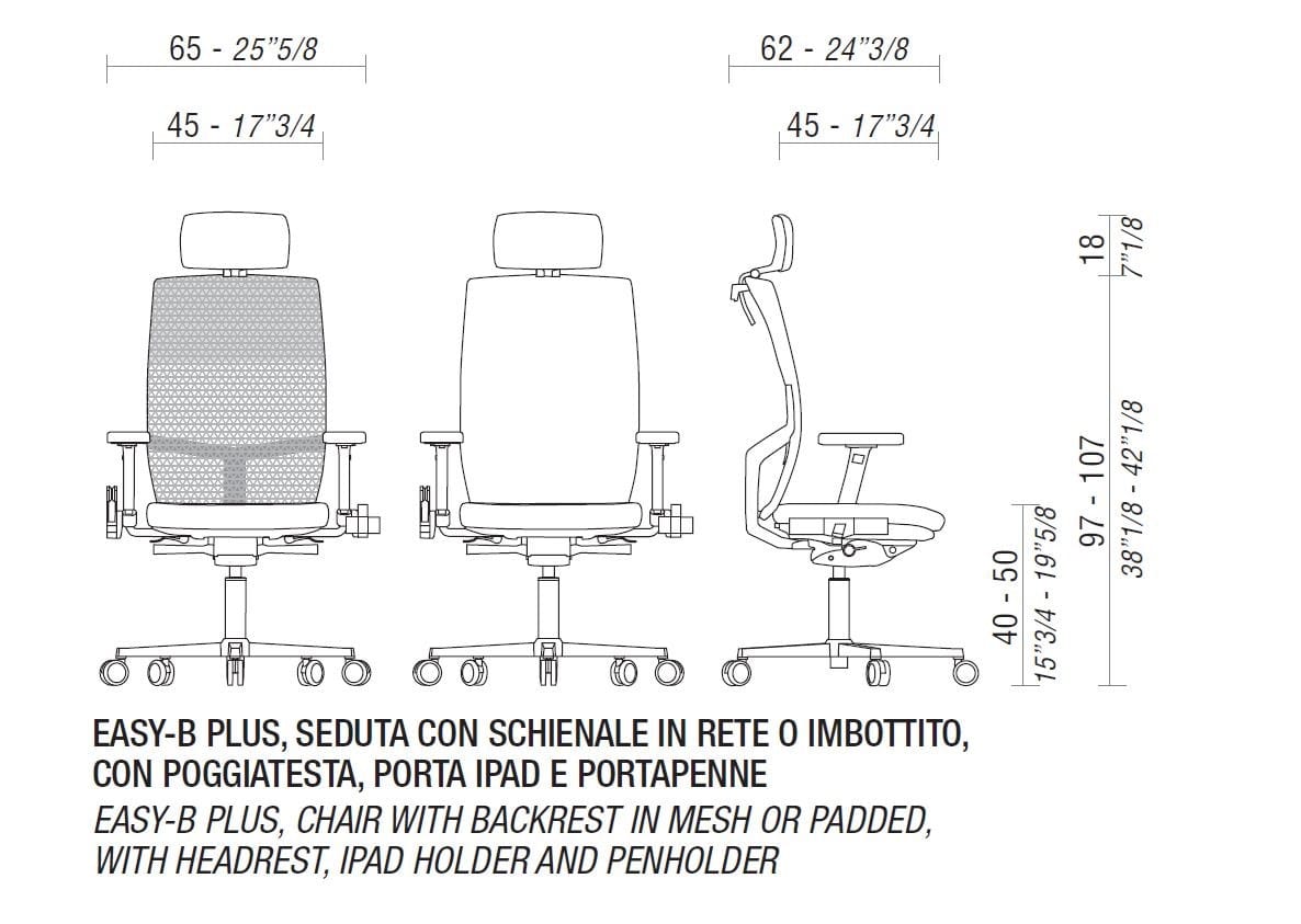 Кожаный операционный офисный стул с подлокотниками ESTEL GROUP Easy B ARCH-00131908 - Вид №5