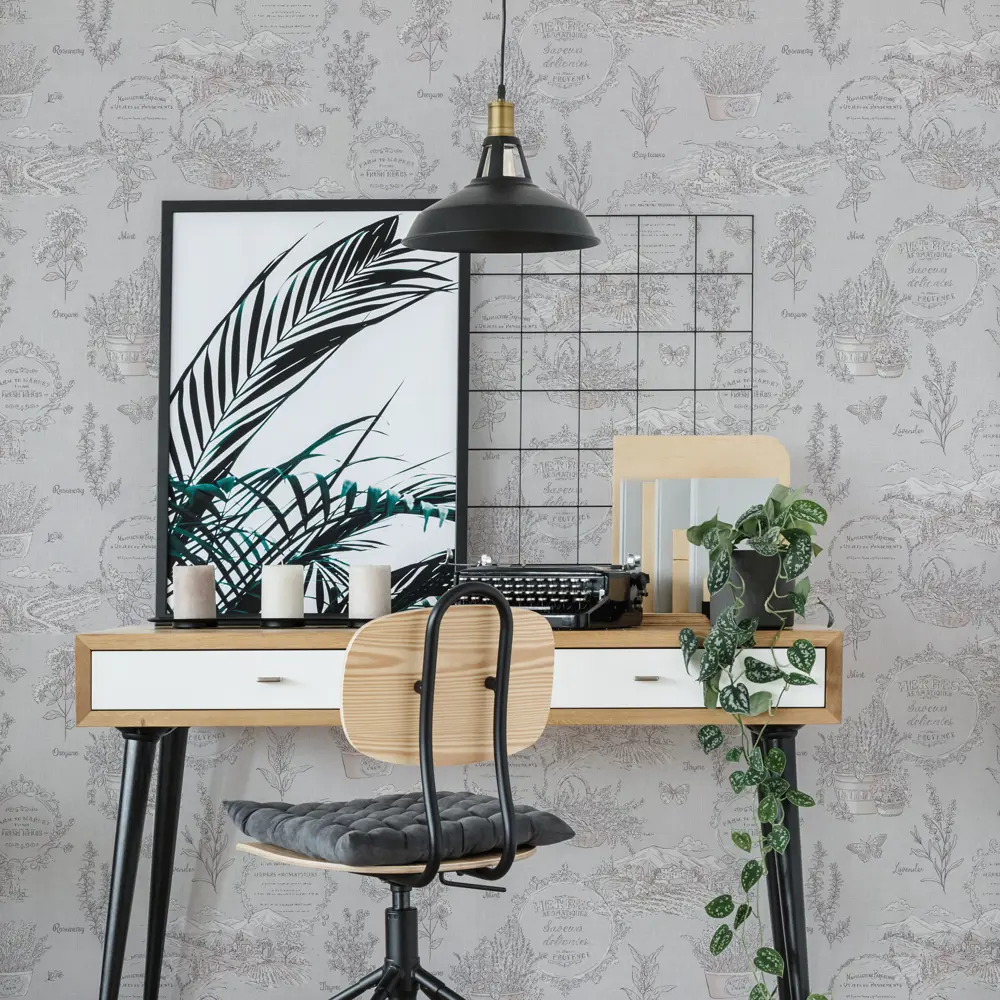 Обои флизелиновые Palitra Home Aromatique серые с текстурой тиснения 89392989 STLM-1427837 - Вид №3