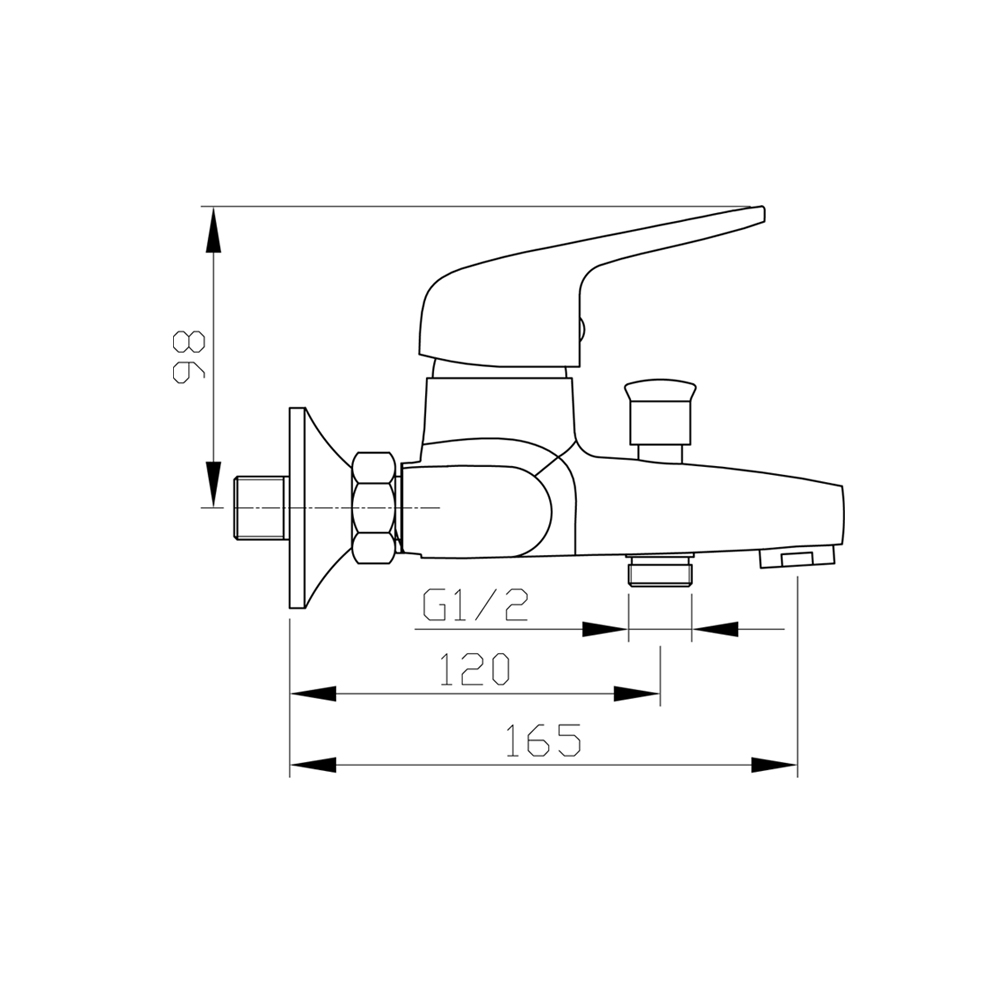 R0081 Смеситель для ванны однорычажный Raiber  - Вид №1