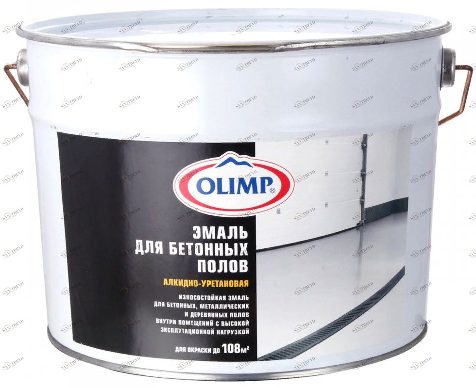 Эмаль Олимп для бетонных полов 9л белая "БАЗА A" 5888