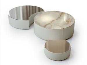 Набор керамических низких журнальных столиков