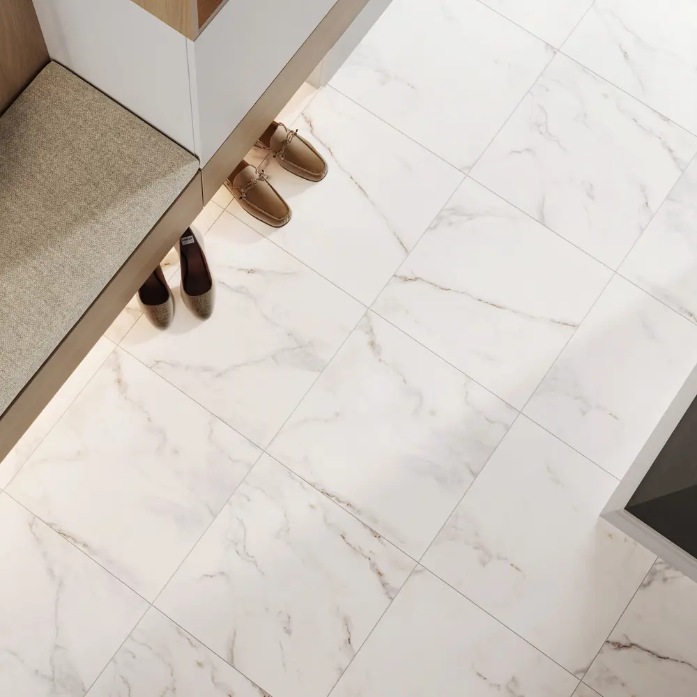 Atlantic Керамогранит мраморный белый 42×42 см для пола и стен 89440504 Santreyd STLM-1583062