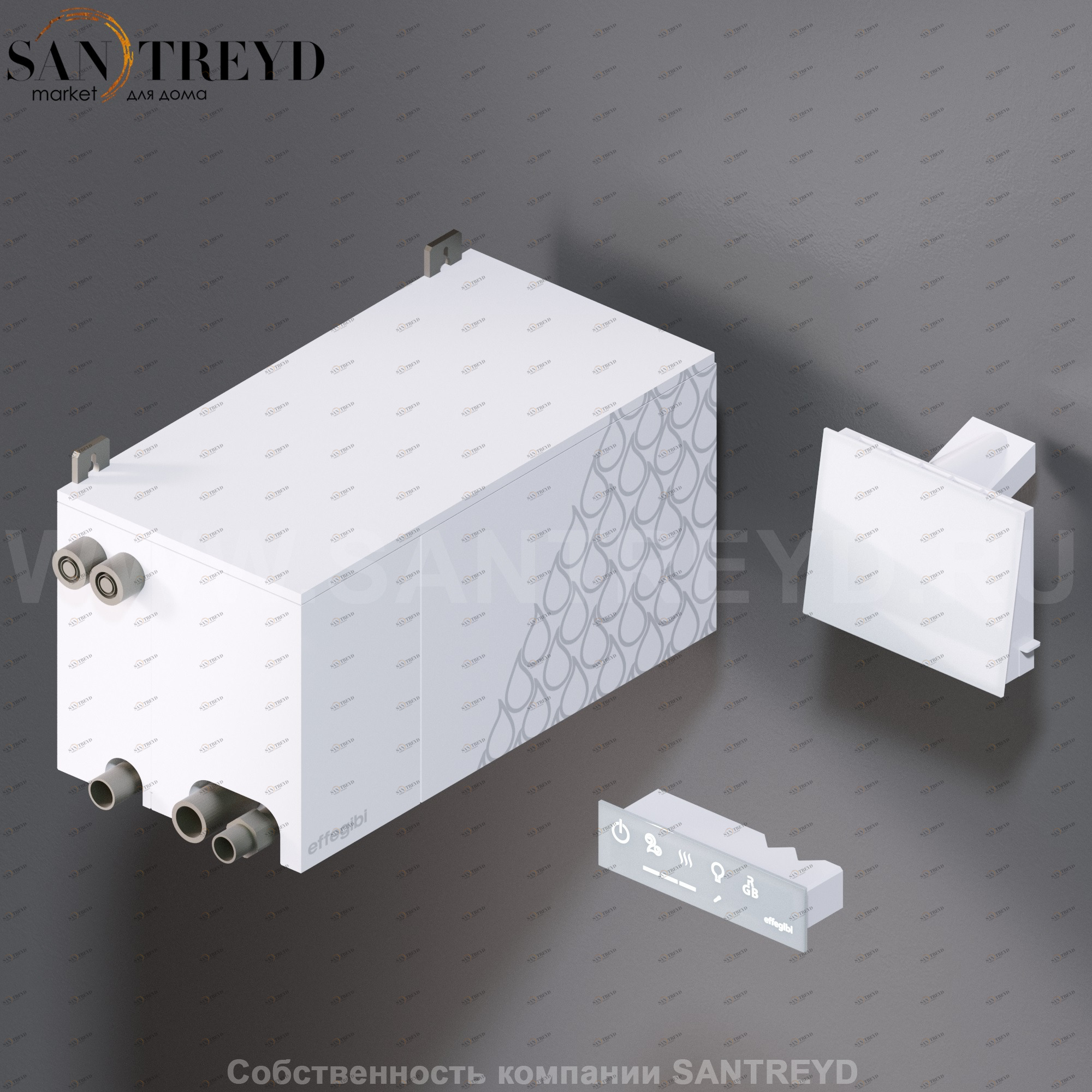 Effegibi NUVOLA SMART POWER NSP70 Встроенный парогенератор для турецкой бани, мощность - 7 кВт, объем - от 5,5 до 7,2 куб. м., производительность - 10,2 кг/час