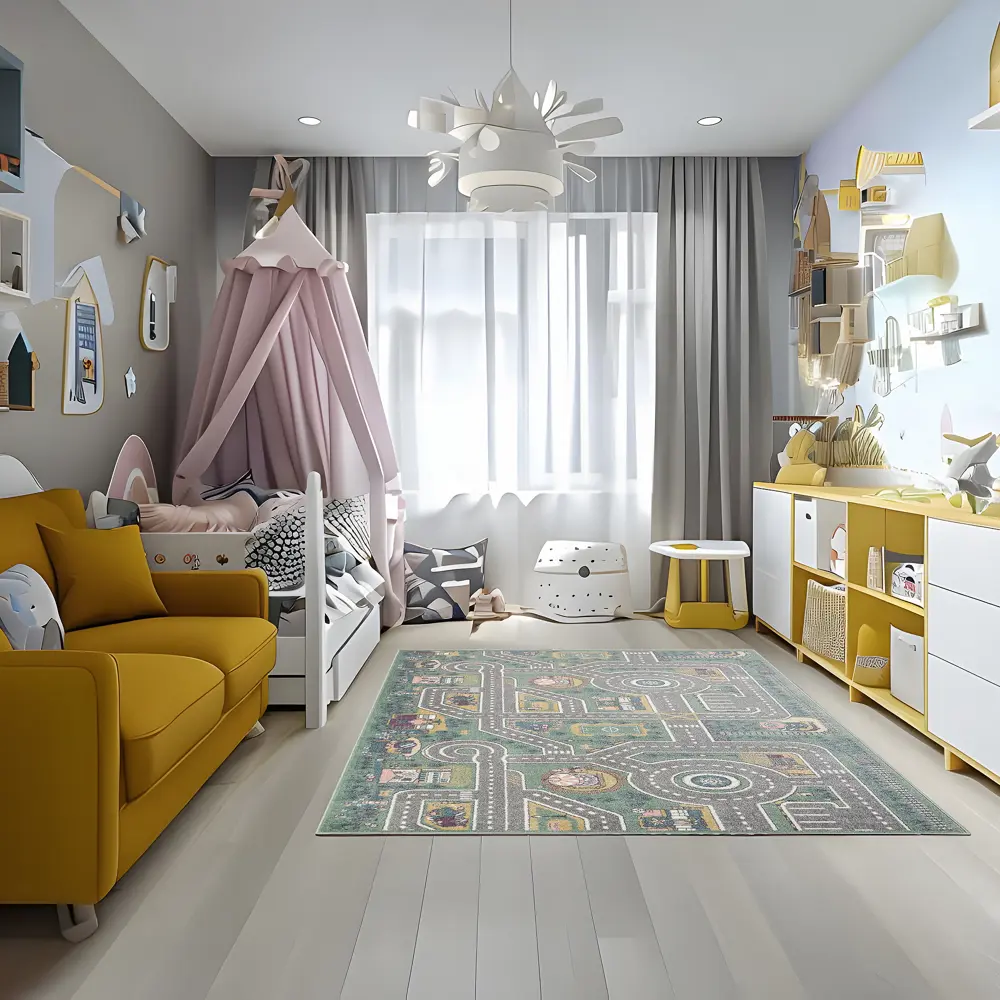 Ковер Santreyd Призма 150×230 см зеленый с высоким ворсом 89376423 STLM-1332716 - Вид №5