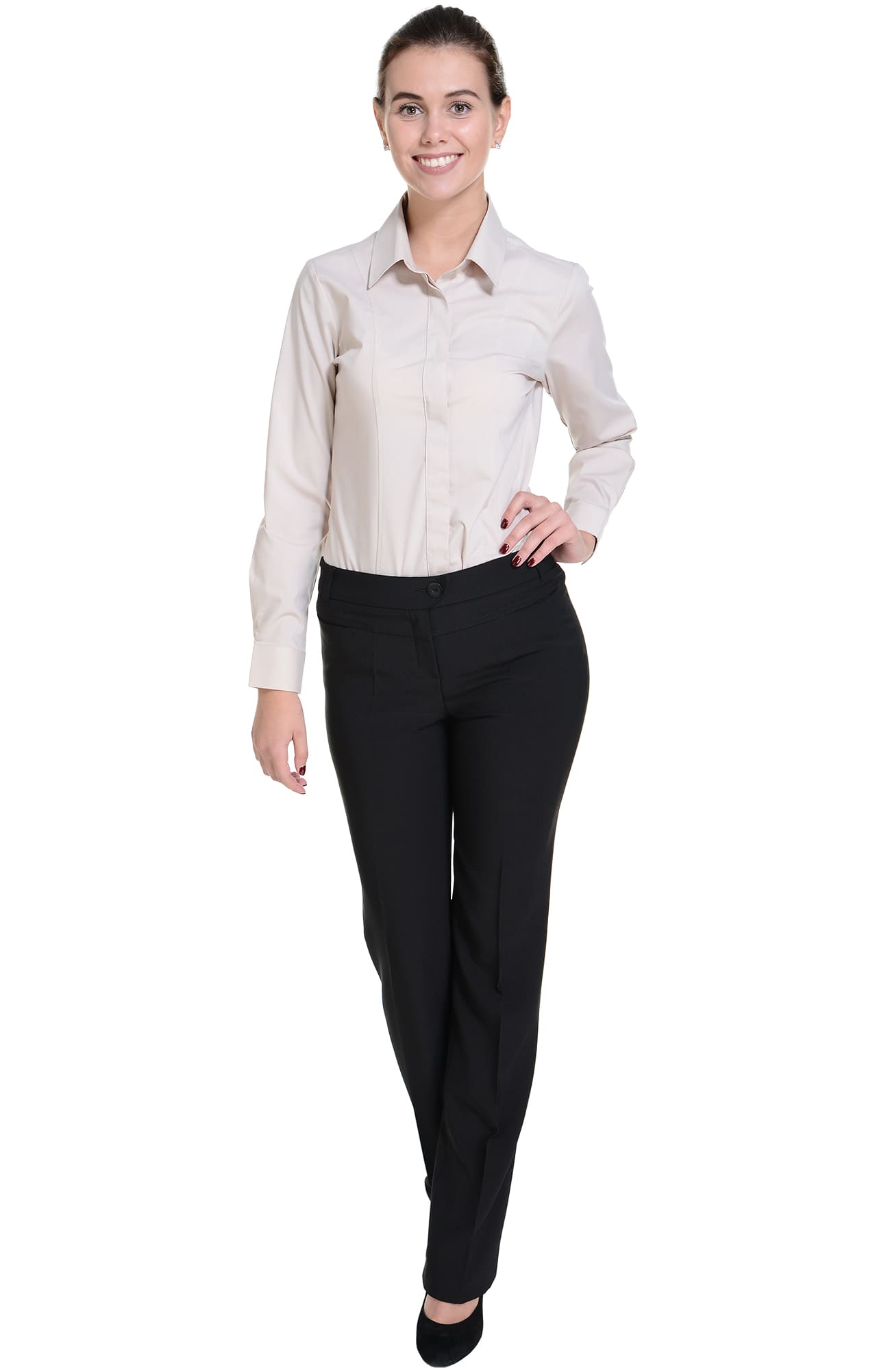 62499 Рубашка женская  beige El-Risto  Корпоративная одежда  размер 44 (M)  - Вид №6