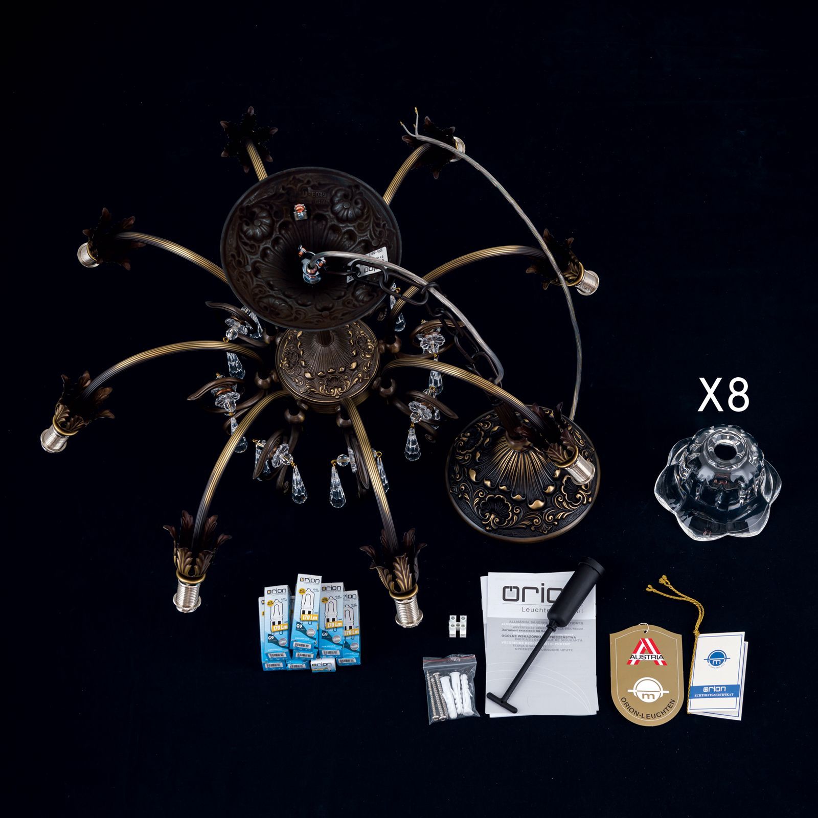 Латунь и хрустальная люстра Orion La Boheme ARCH-00141212 - Вид №4