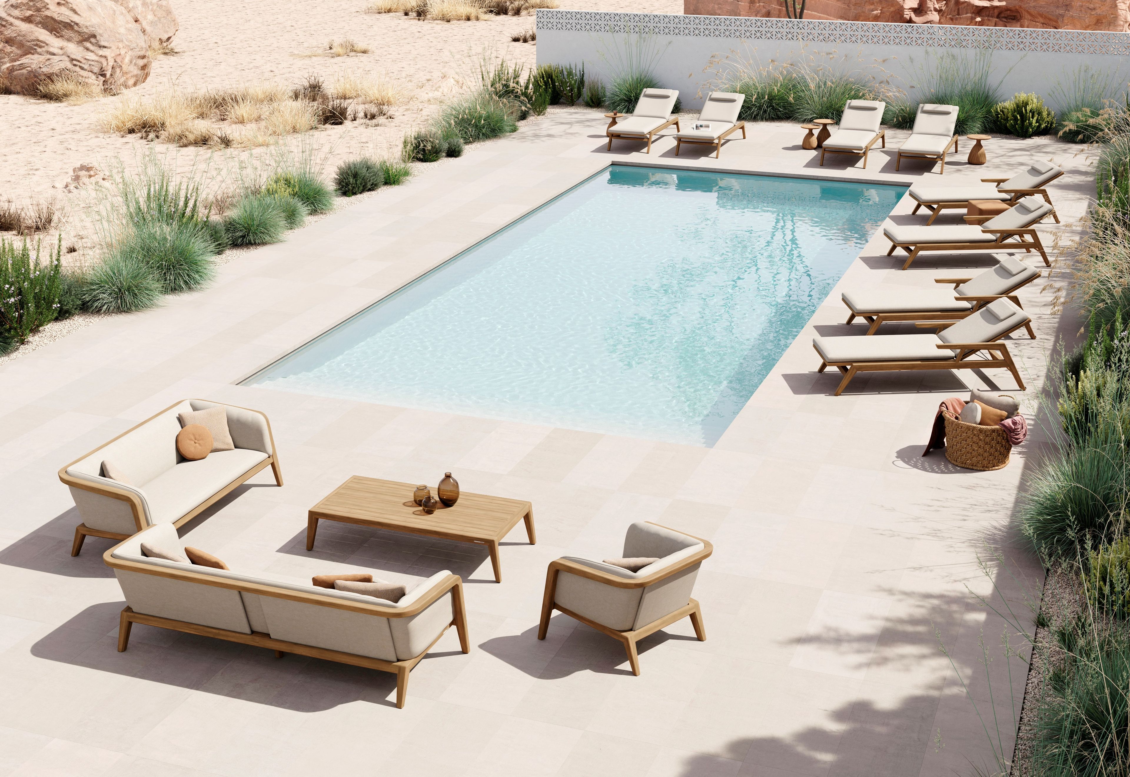 Низкий квадратный стол из тикового дерева MANUTTI Sunrise ARCH-00130715 - Вид №1