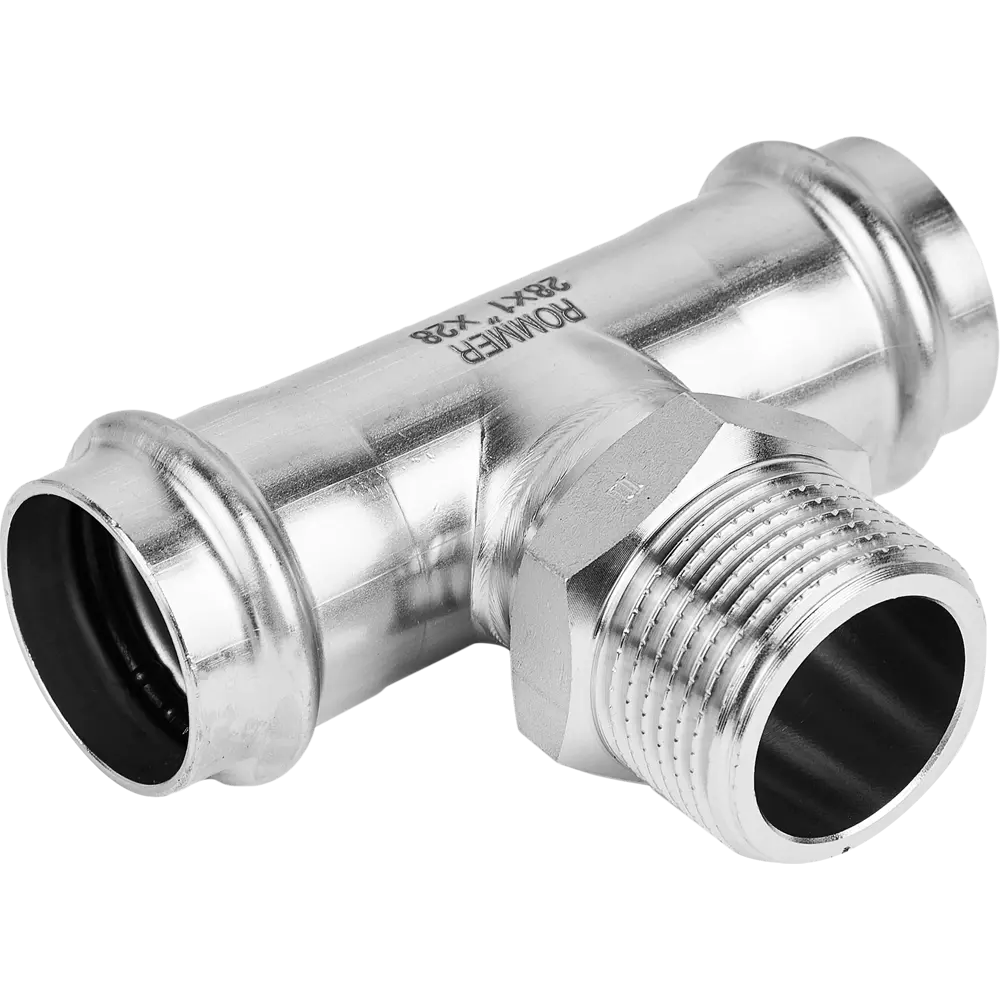 Тройник переходной Rommer 1"x28 мм ВПр-НР нержавеющая сталь 88011320 STLM-2120190 