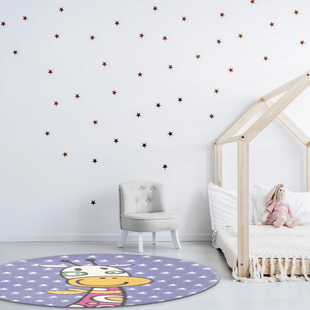 Ковер полипропилен Playground 75LVL R ø100 см цвет фиолетовый Tarkett STLM-2118401 - Вид №4