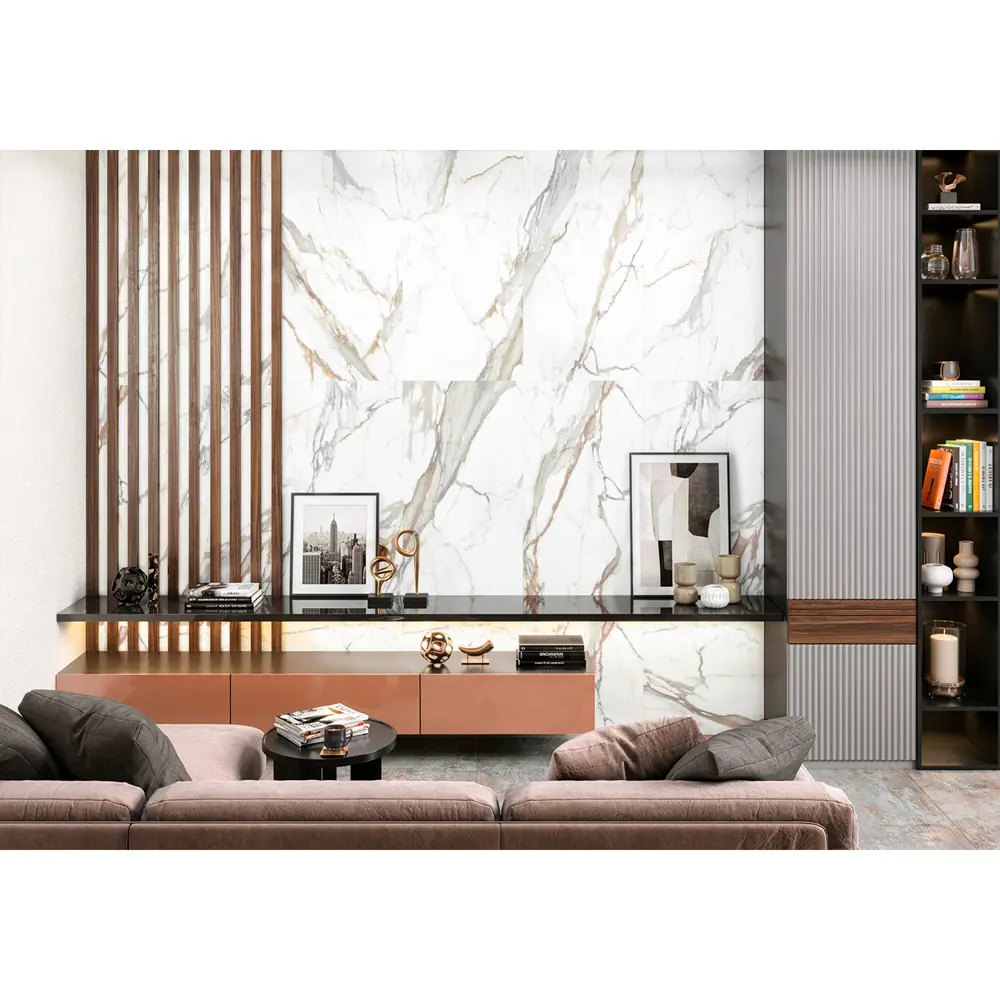 Глазурованный керамогранит Alma Ceramica Calacatta Gold 04 60x120 см 1.44 м² матовый цвет белый 89458840 STLM-2162910