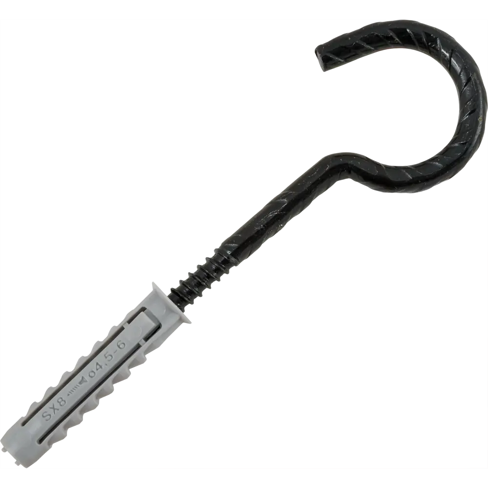 Дюбель для полнотелых материалов Fischer SX с крюком-полукольцом, 8x40 мм, нейлон, цвет коричневый, 2 шт. 12469850 STLM-2134132 