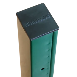 Столб для забора 62х55х1.4х4000 RAL 6005, зеленый, 6 отверстий