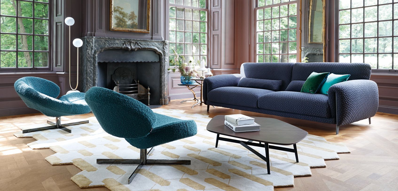 Кожаный спиц поворотный стул ROCHE BOBOIS NUAGE 2 ARCH-00007261 - Вид №1