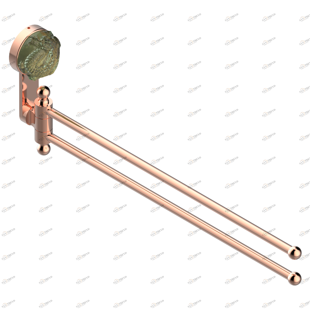 U5H-522 Полотенцедержатель двойной - 2 подвижные рейки - Д: 400 мм, диаметр : 16 мм Thg-paris Jade Dragon Розовое золото U5H-522 CAT.F