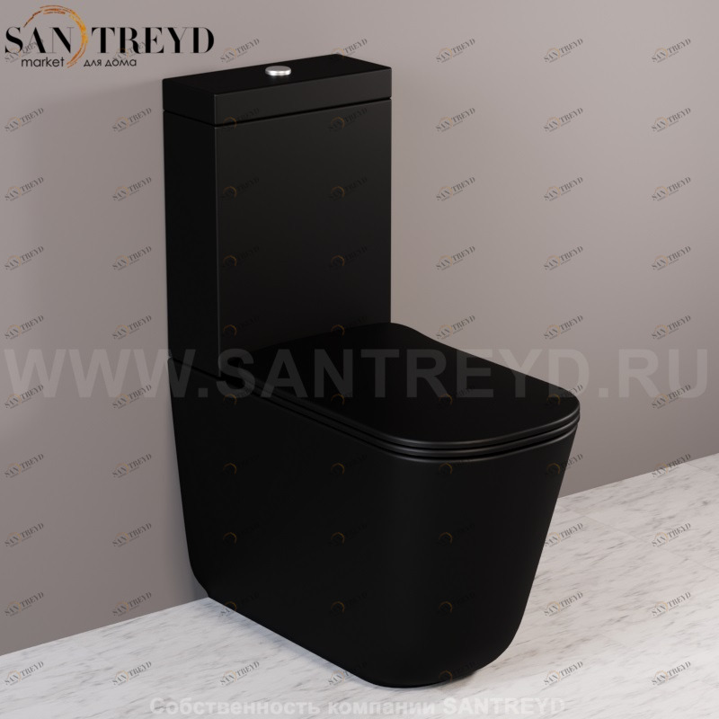 511731 Компакт унитаз с бачком Черный Kerasan Tribeca Италия
