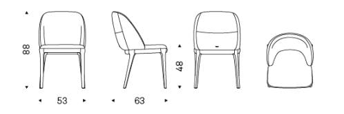 Кожаный мягкий стул Cattelan italia MARIEL ARCH-00127871 - Вид №2