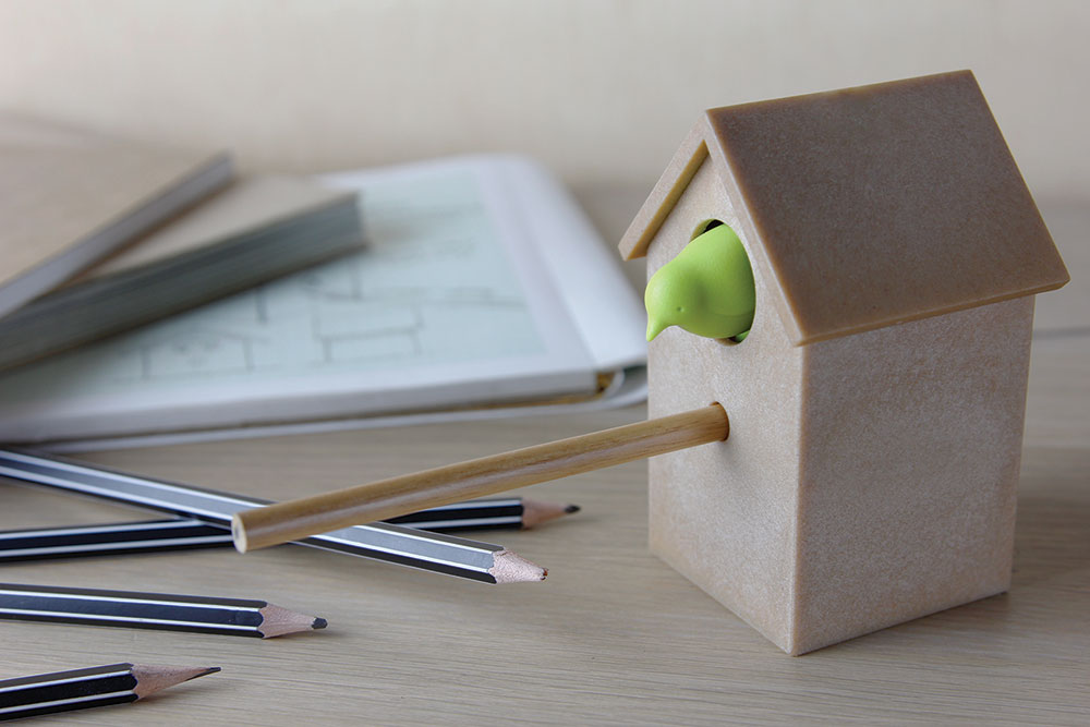 QL10234-BN-GN Точилка cuckoo дерево-зелёный Qualy  - Вид №2