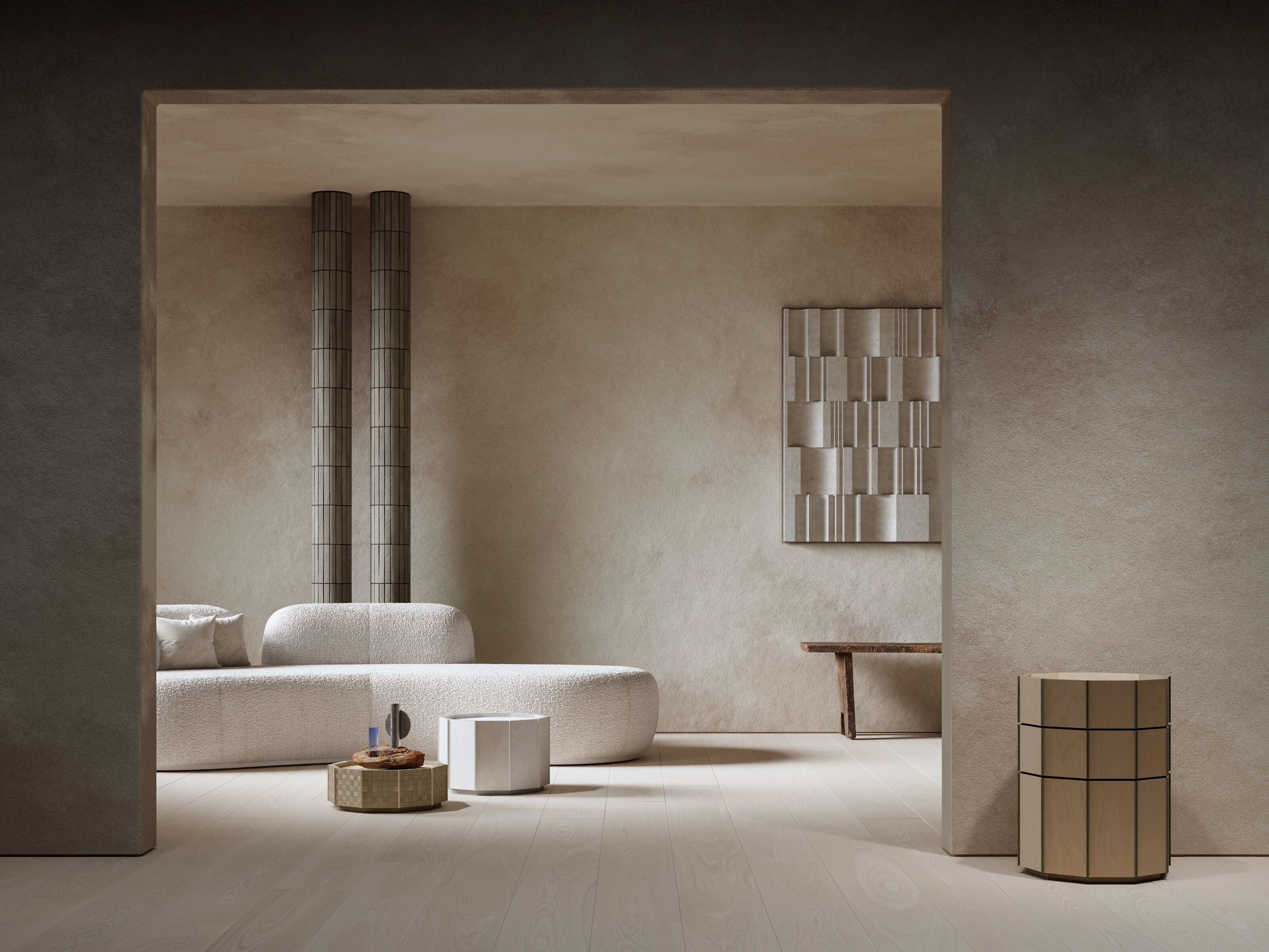 Высокий деревянный журнальный столик с отсеком для хранения VESTA FURNITURE барабаны ARCH-00124967 - Вид №3