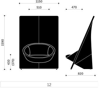 profim Кресло из ткани с высокой спинкой для контракта Wyspa sun-id-1488541 - Вид №7