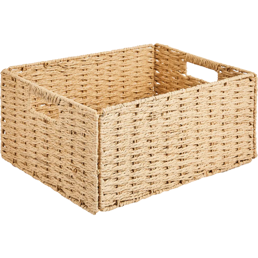 SPACEO Корзина для хранения из бумажных нитей 38×28×18 см бежевая 89344360 Kub STLM-1080008