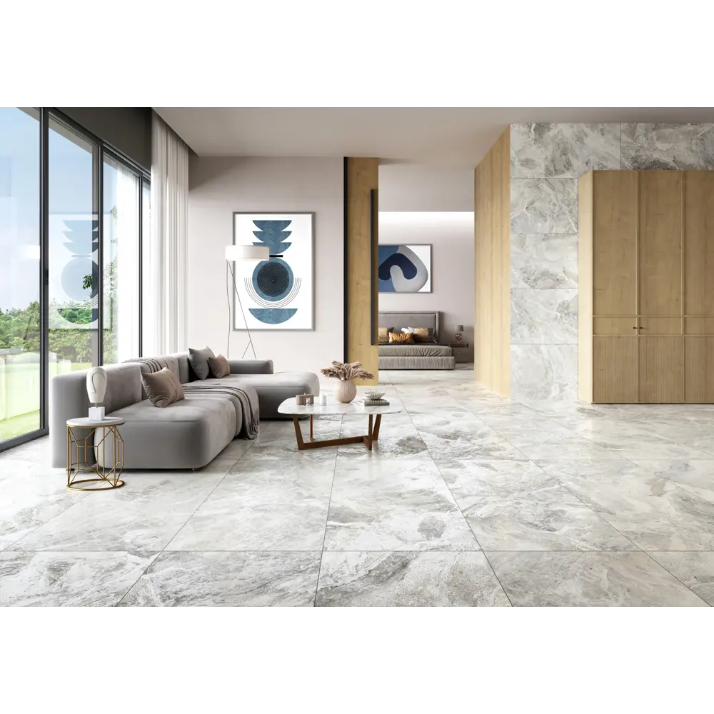 Глазурованный керамогранит Oceanic Silver Carving 60x120 см 1.44 м² матовый цвет серый Santreyd STLM-2202060 - Вид №3