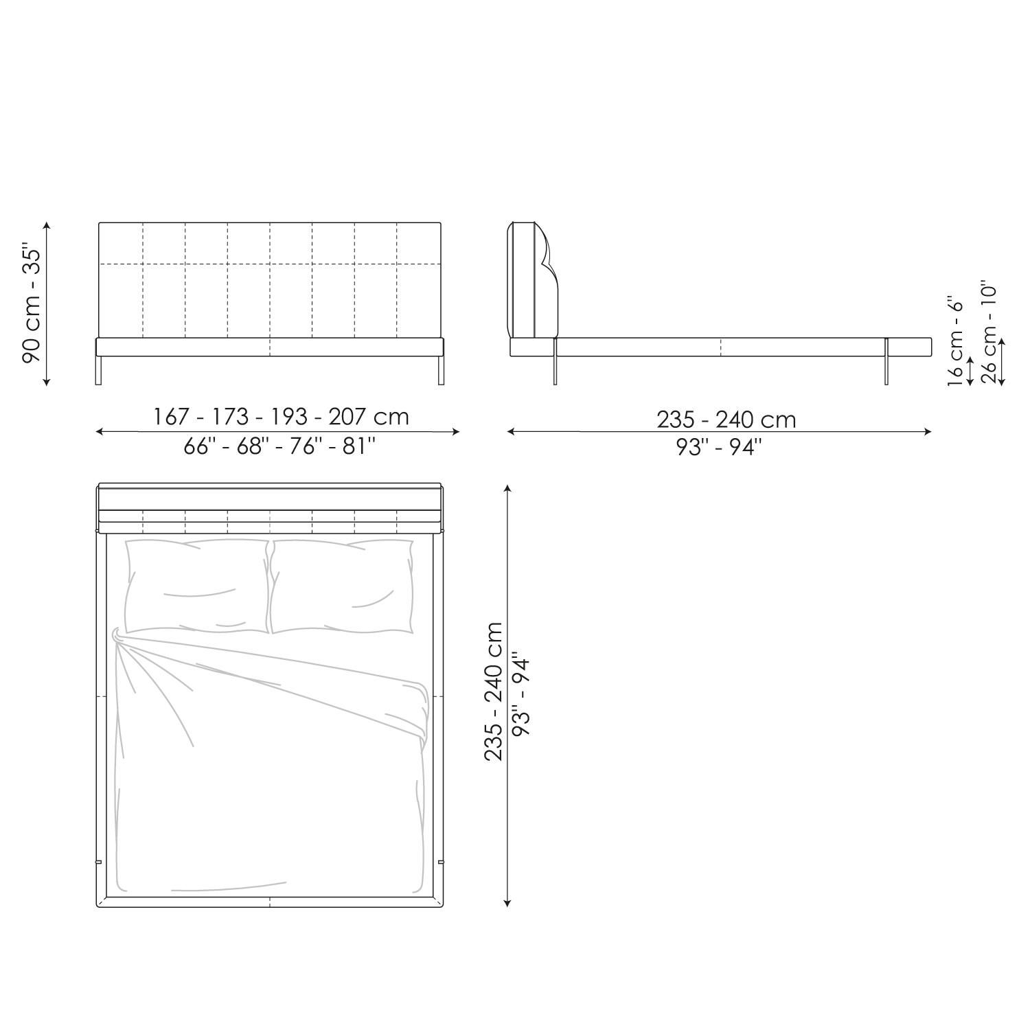 Двуспальная мягкая кровать из ткани BONALDO Джеймс ARCH-00078063 - Вид №2