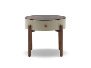 Кожаная прикроватная тумбочка с ящиком