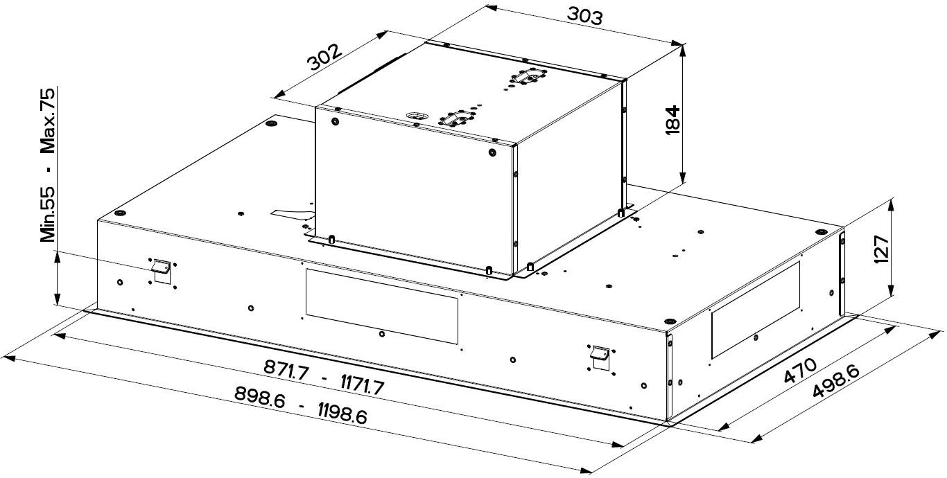 FABER Встроенная вытяжка в современном стиле из нержавеющей стали с активированным углем, класс вытяжки по периметру a sun-id-1423114 - Вид №2