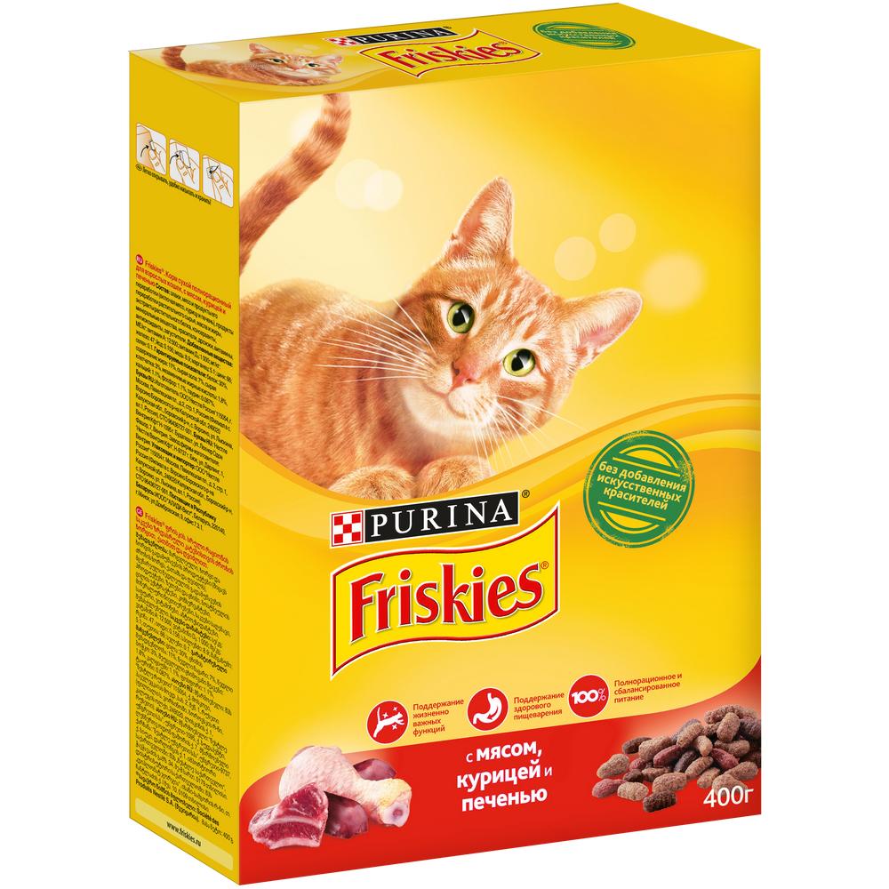 Т00007819 Корм для кошек с мясом, курицей и печенью, сух. 400 г Friskies  - Вид №1