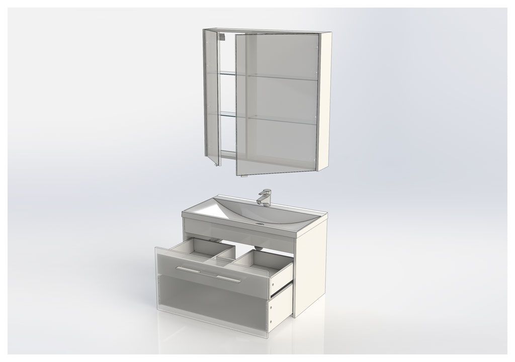 Мебель для ванной Aquanet Августа 90 белый 00225243 - Вид №4