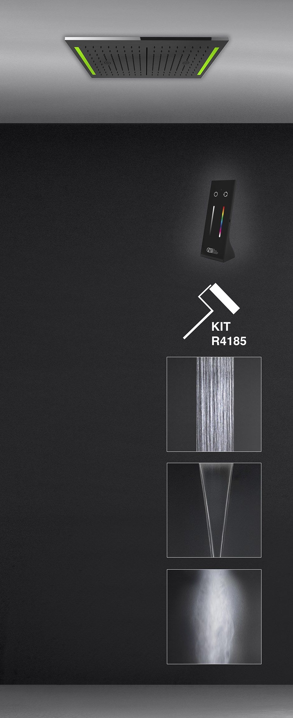 Прямоугольная встраиваемая насадка для душа с водопадом Gessi Colour ARCH-00105743 - Вид №3