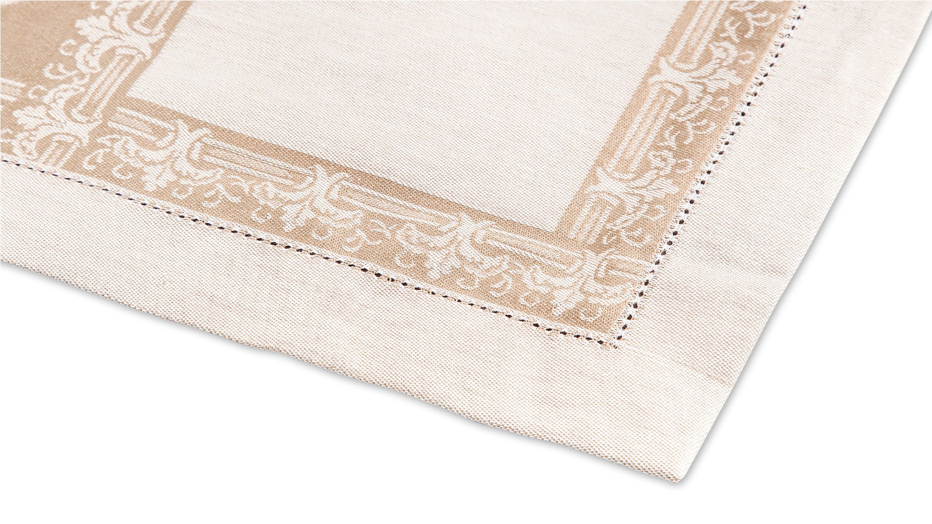 10601039 Яковлевский жаккард Скатерть прямоугольная Яковлевский Жаккард Ренессанс 140х220см бежевая ,полулен Ткань  - Вид №2