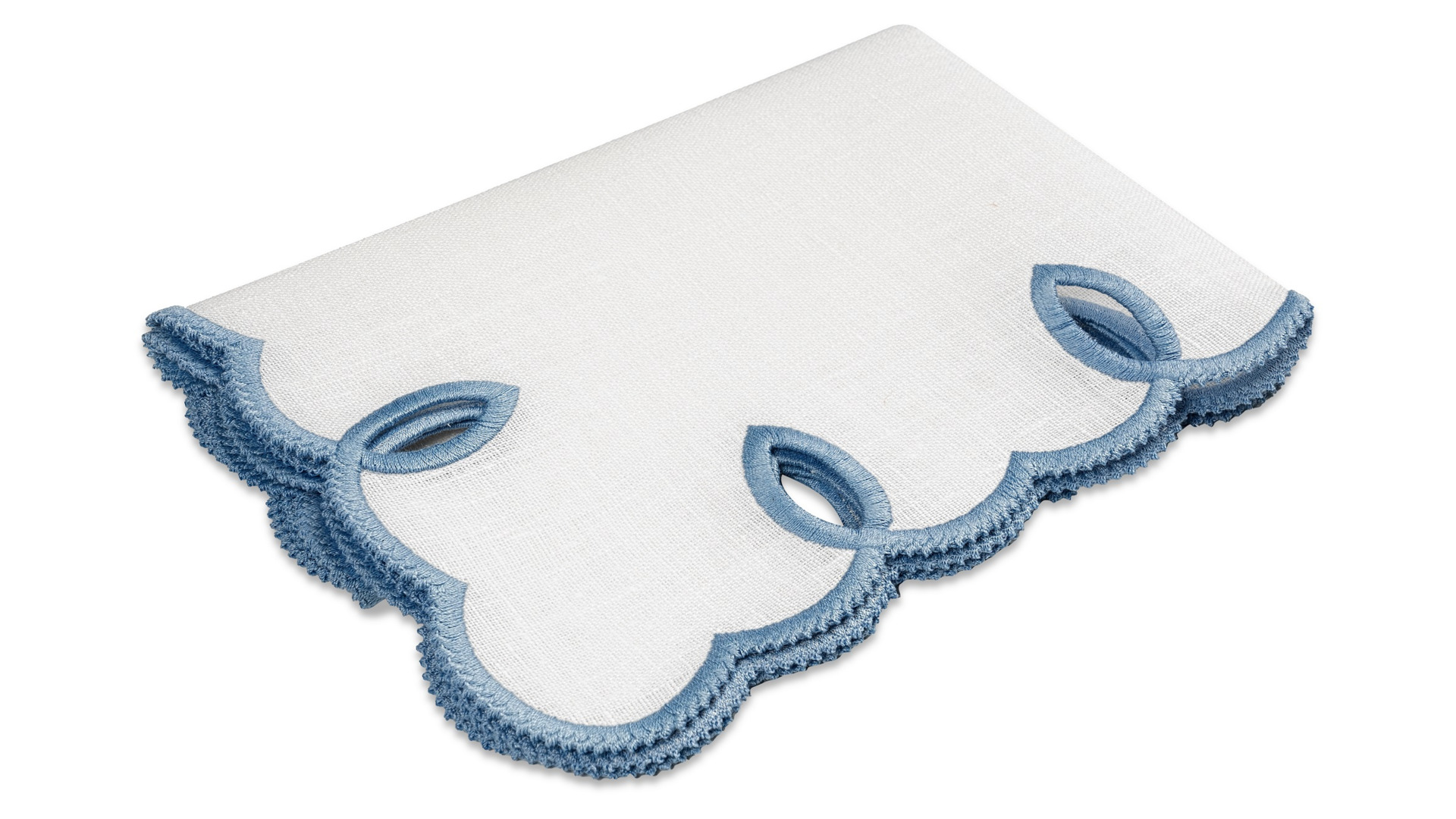 10677603 Truffle Bee Набор плейсматов-салфеток Truffle Bee Montreux 43см, 2шт, бело-синий, лен Ткань - Вид №1